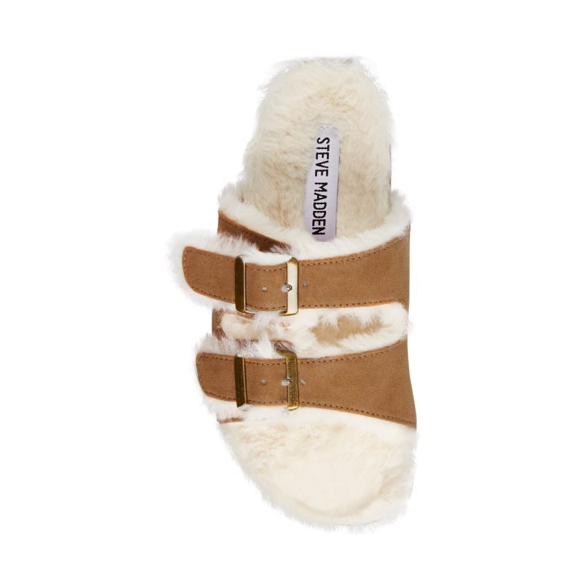 Brown Steve Madden Jleena Kids' Slides | PH 4752YXD